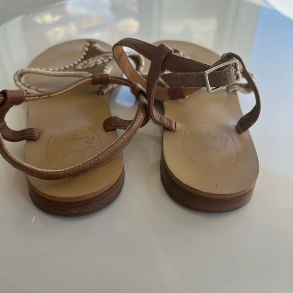 Jack Rogers sandals size 8, brown and white leather - Picture 6 of 14